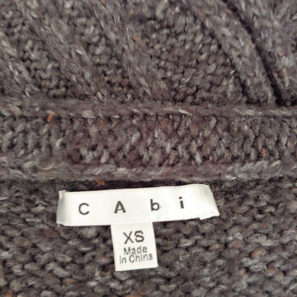 CAbi fringe pocket cable knit open front cardigan duster sweater/XS/gray - Picture 10 of 10